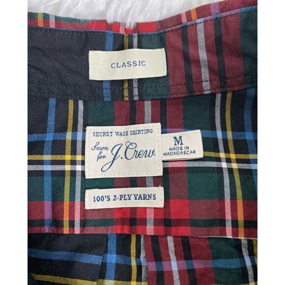 J.Crew Plaid Cotton Shirt Size M Men Classic Button Down Multicolor Long Sleeve - Picture 10 of 13
